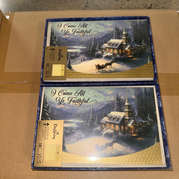 2 boxes DaySpring Thomas Kinkade Oh Come All Ye Faithful Christmas Cards U1008