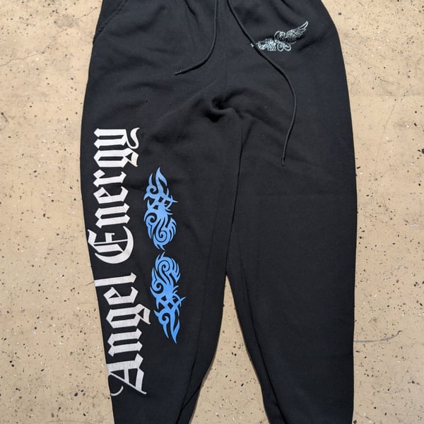 rue21 Angel Energy Sweatpants Size XL Black Rhinestone Y2K Graphic