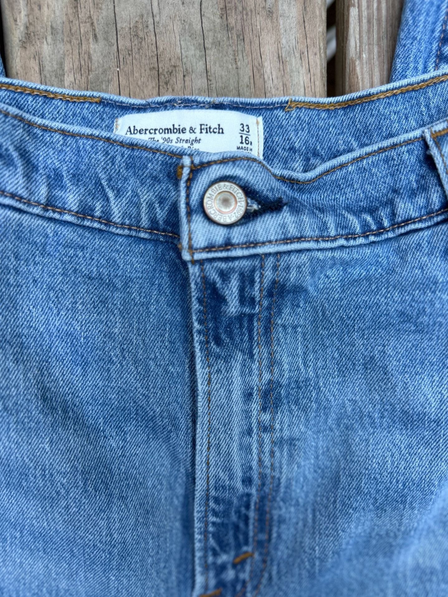 Abercrombie & Fitch The 90s Straight Ultra High Rise Jeans Size 33 16R 4