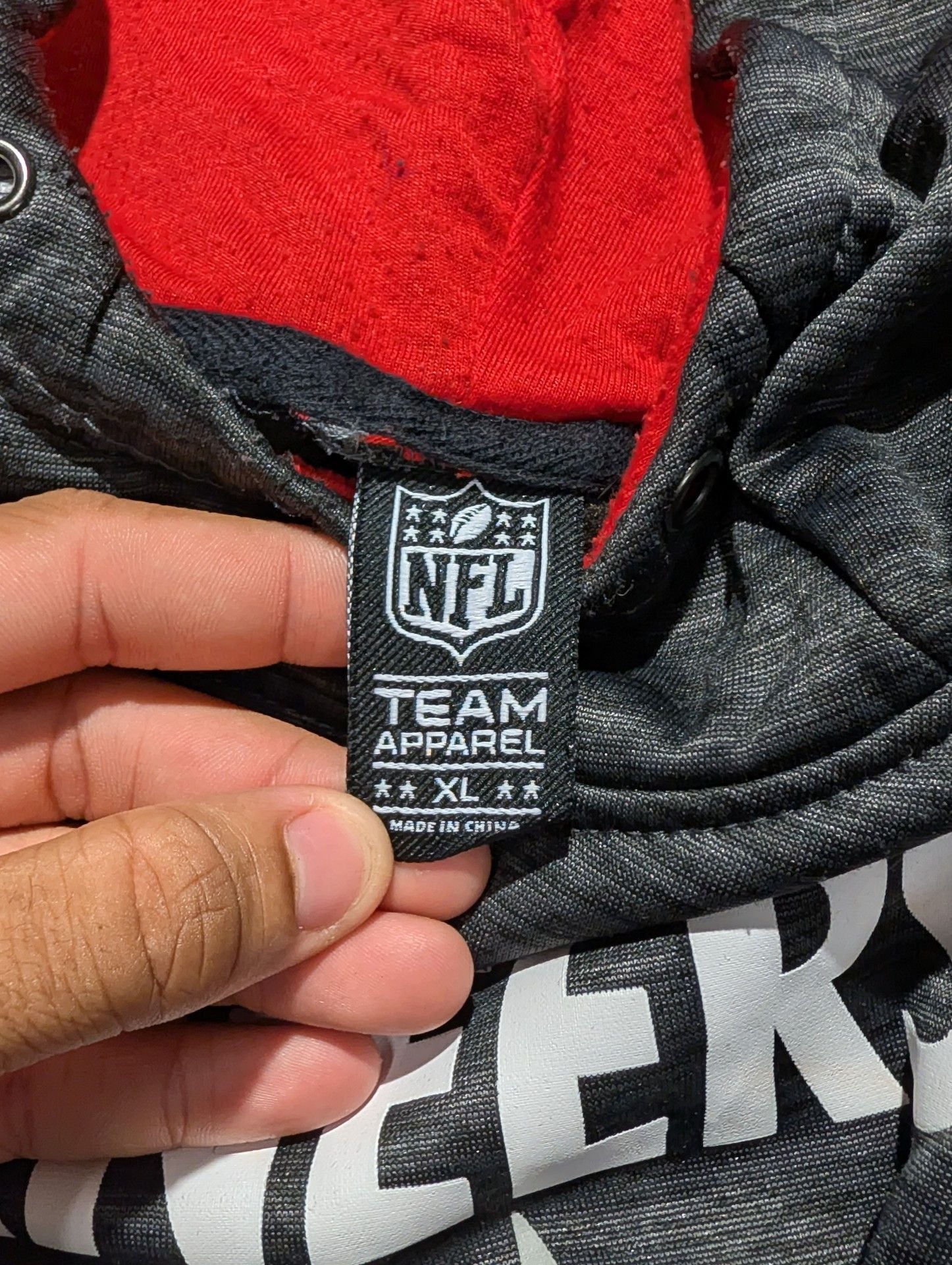 NFL Team Apparel Tampa Bay Buccaneers Hoodie Size XL Black Gray Pullover 3
