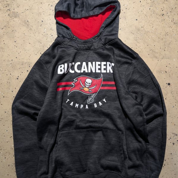NFL Team Apparel Tampa Bay Buccaneers Hoodie Size XL Black Gray Pullover