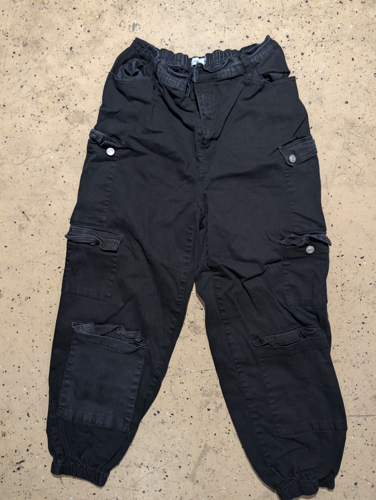 Rue21 Cargo Pants Size 14 Black Multi-Pocket Jogger Utility 2