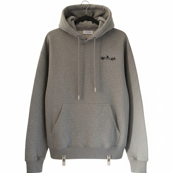 Off-White Flower Arrow Skate Hoodie Size S (Fits LARGE) Light Grey BRAND NEW