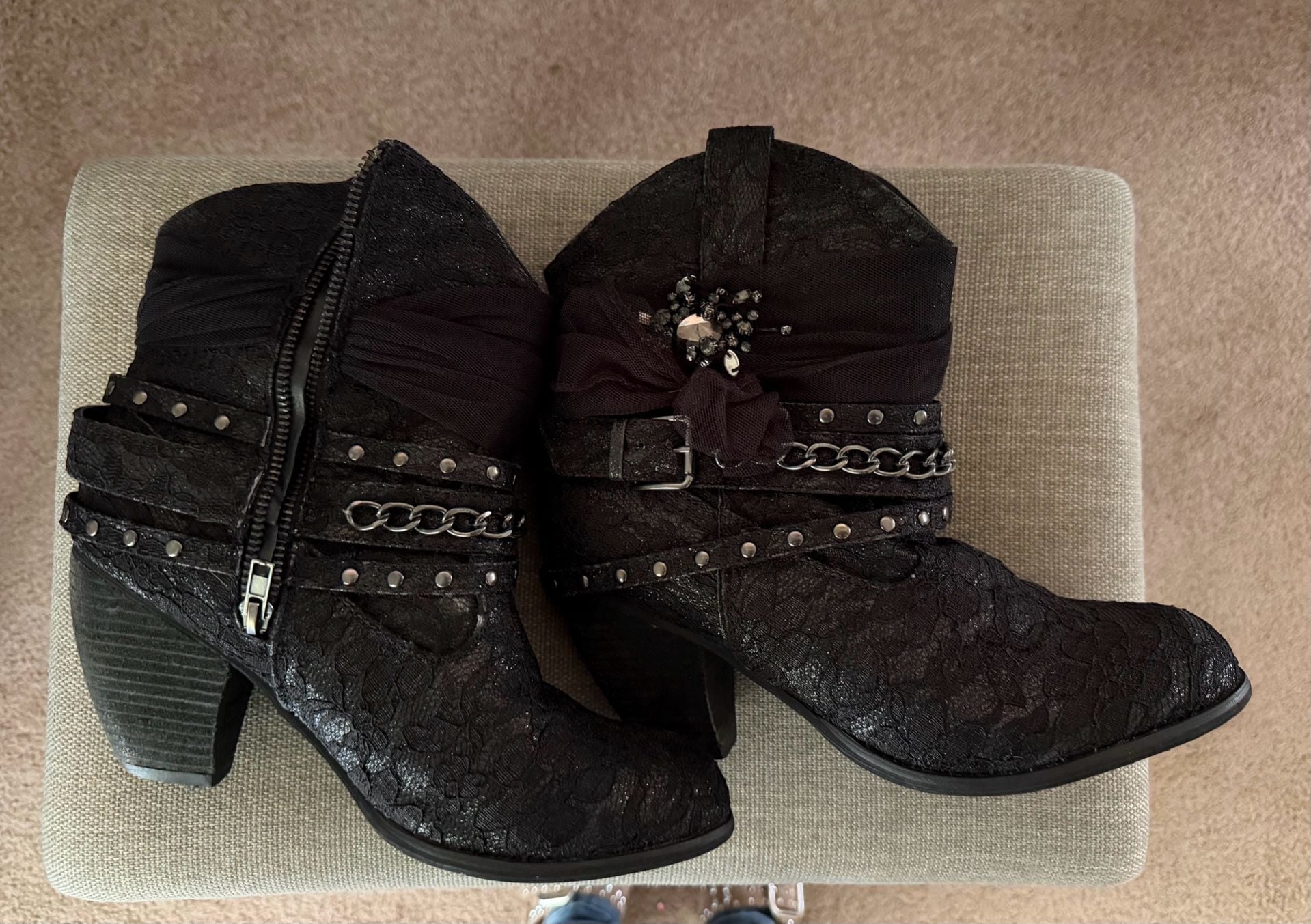 Not Rated Bottines Midas Ankle boots black with sparkles 9.5 2
