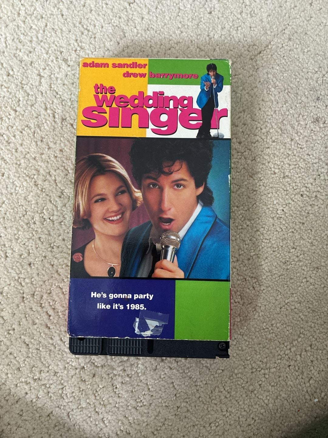 New Line Cinema The Wedding Singer VHS Tape Adam Sandler Drew Barrymore 1
