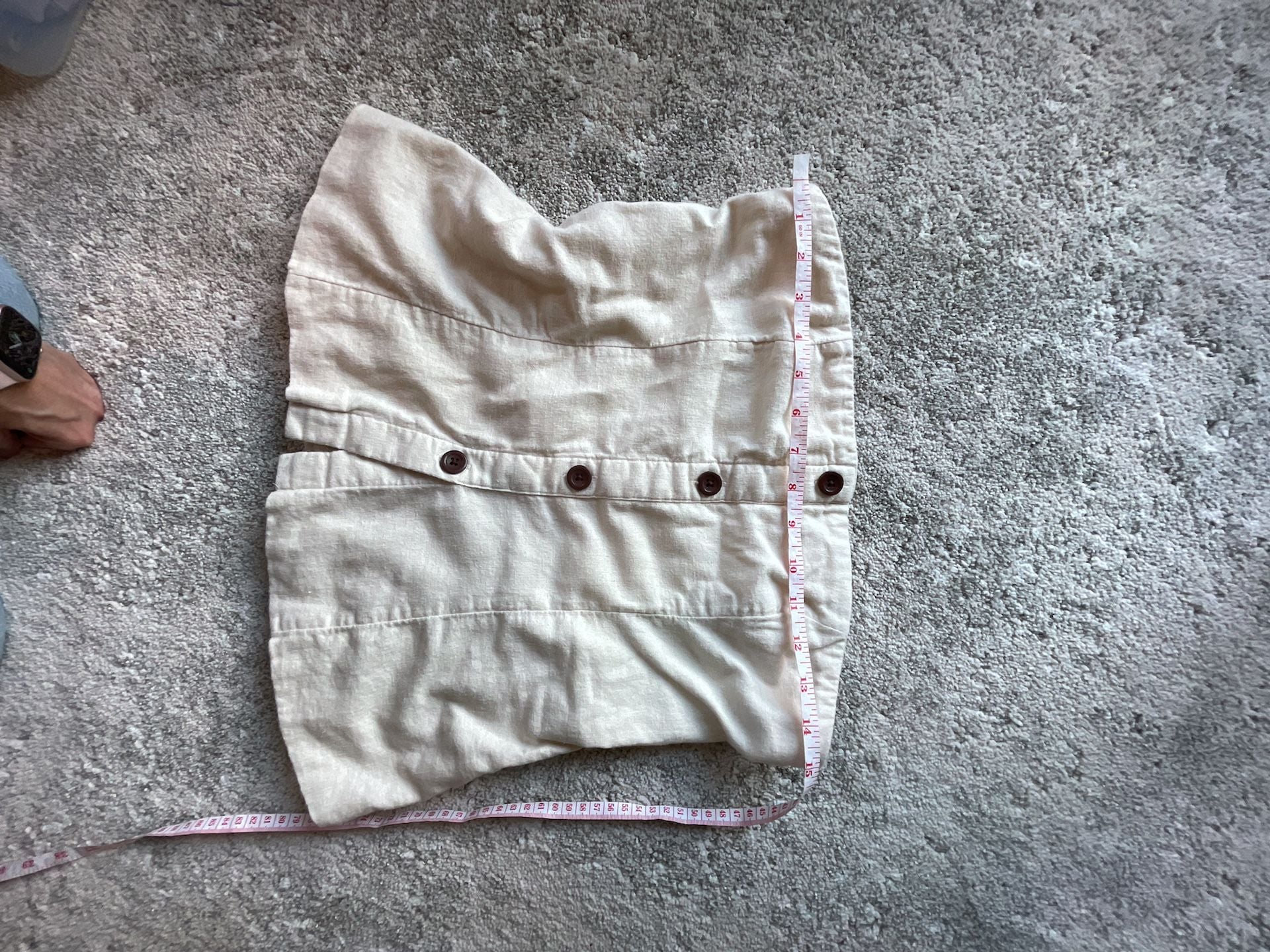 Abercrombie & Fitch Tube Top Size M Beige Button Lined 8