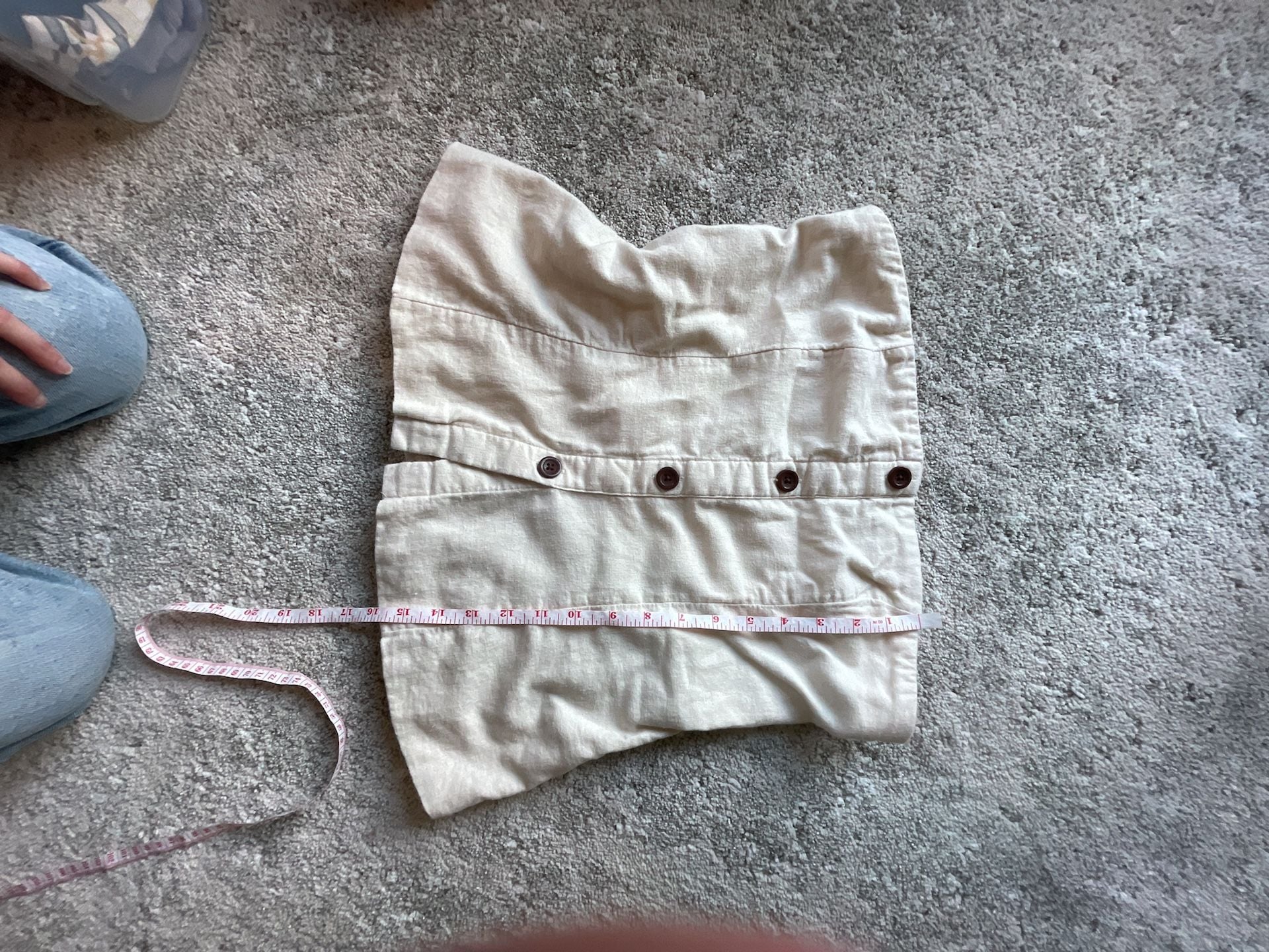 Abercrombie & Fitch Tube Top Size M Beige Button Lined 9