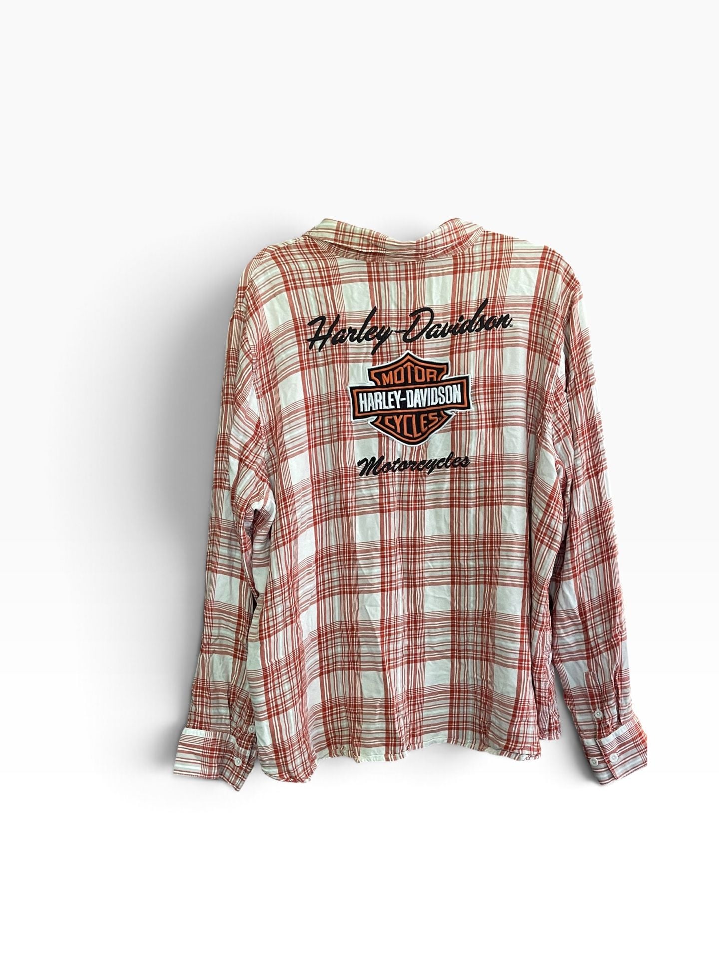 Harley Davidson 3W Plaid Shirt Bar & Shield Embroidered Biker Moto Plus 5
