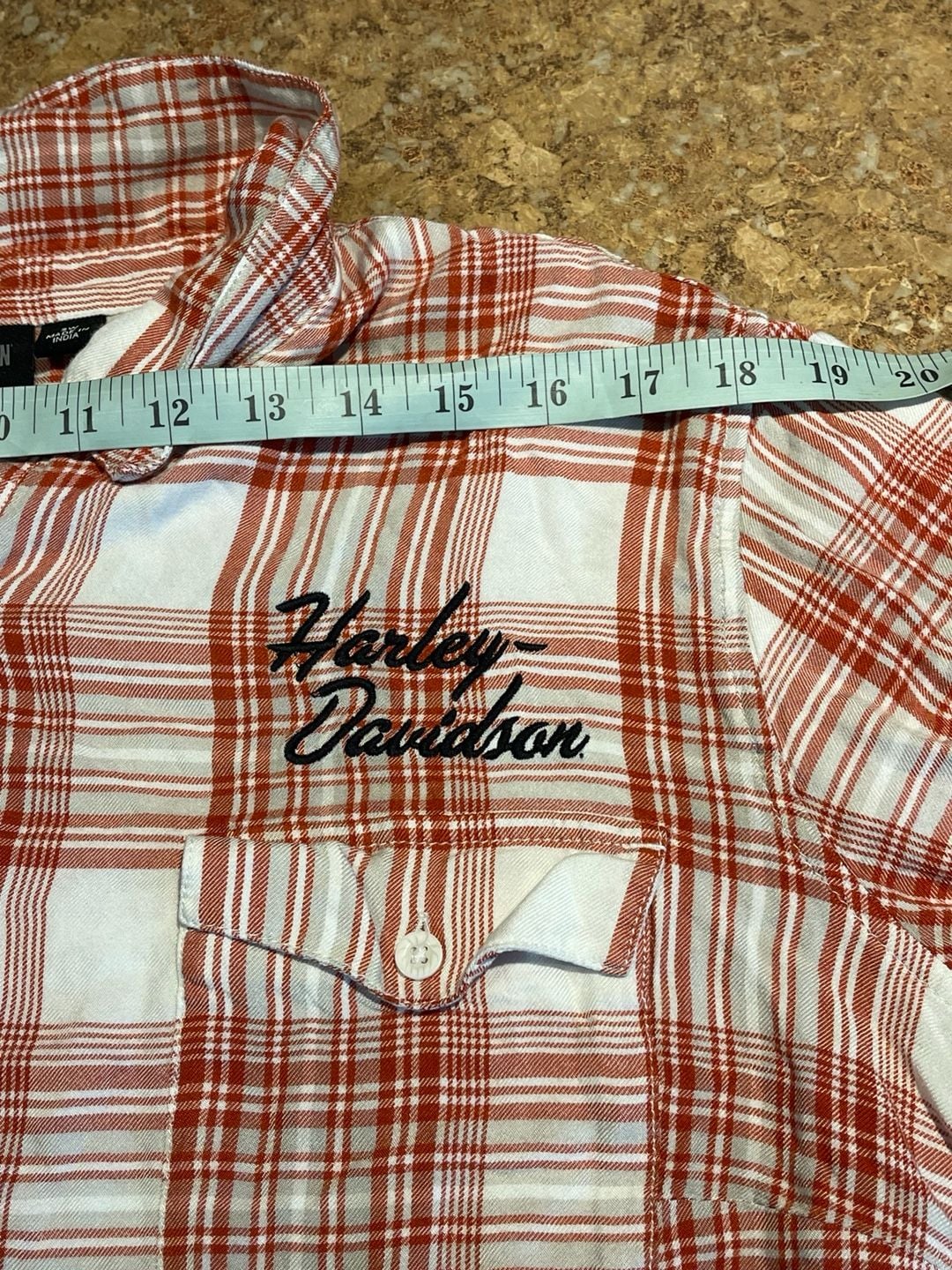 Harley Davidson 3W Plaid Shirt Bar & Shield Embroidered Biker Moto Plus 18