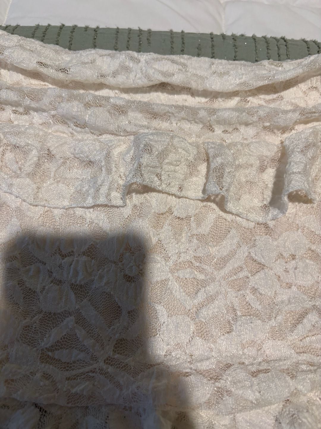 Daisy Street Lace Ruffle Mini Skirt Cream 5