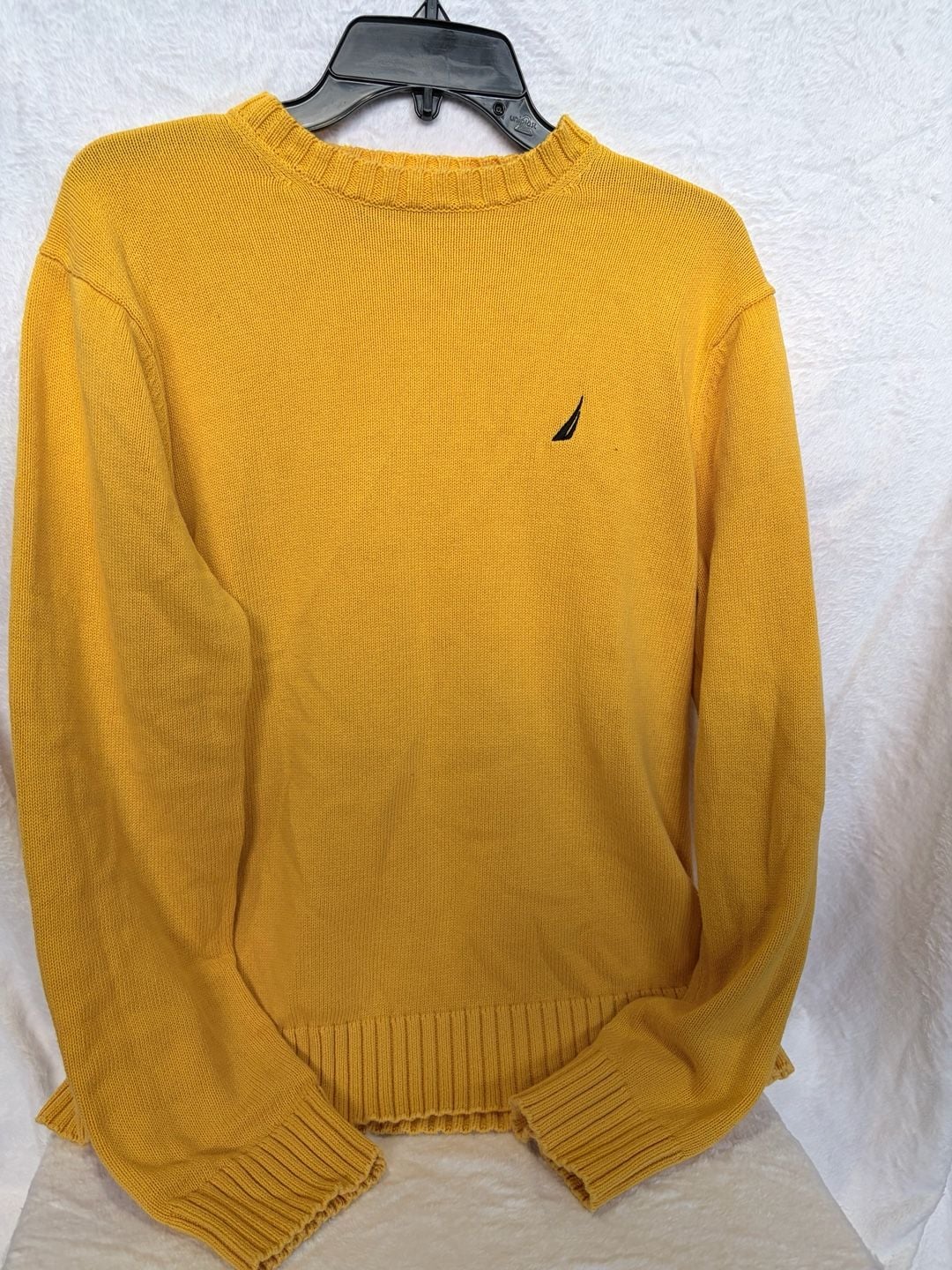 Nautica Cotton Sweater Size M Yellow Crewneck 3