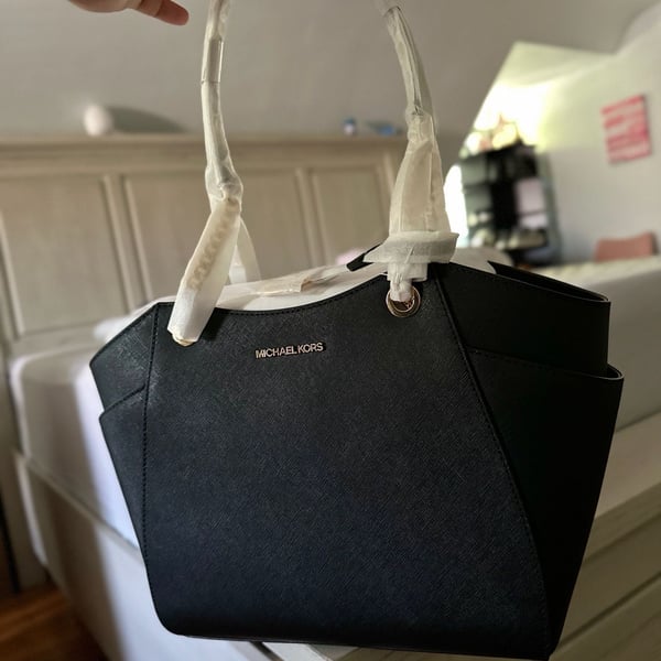 Michael Kors Jet Set Travel Tote Bag Black Leather