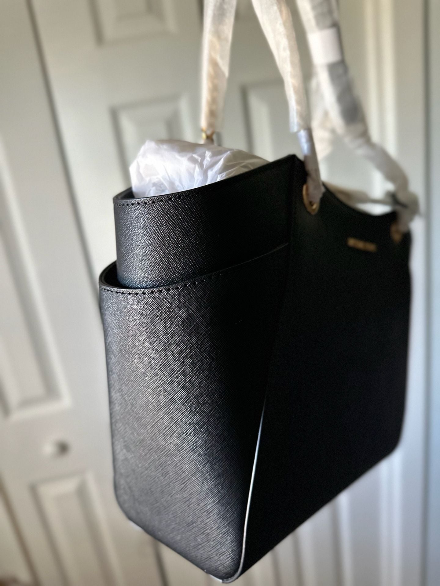 Michael Kors Jet Set Travel Tote Bag Black Leather 4