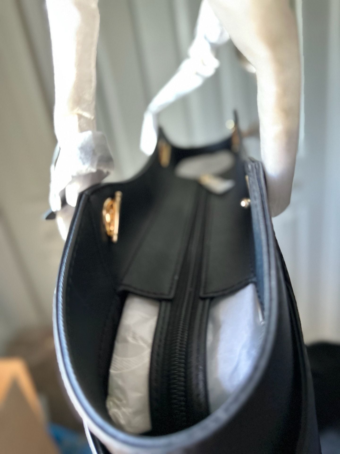 Michael Kors Jet Set Travel Tote Bag Black Leather 5