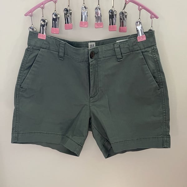 Gap City Short Size 0 Green Twill Casual Pockets