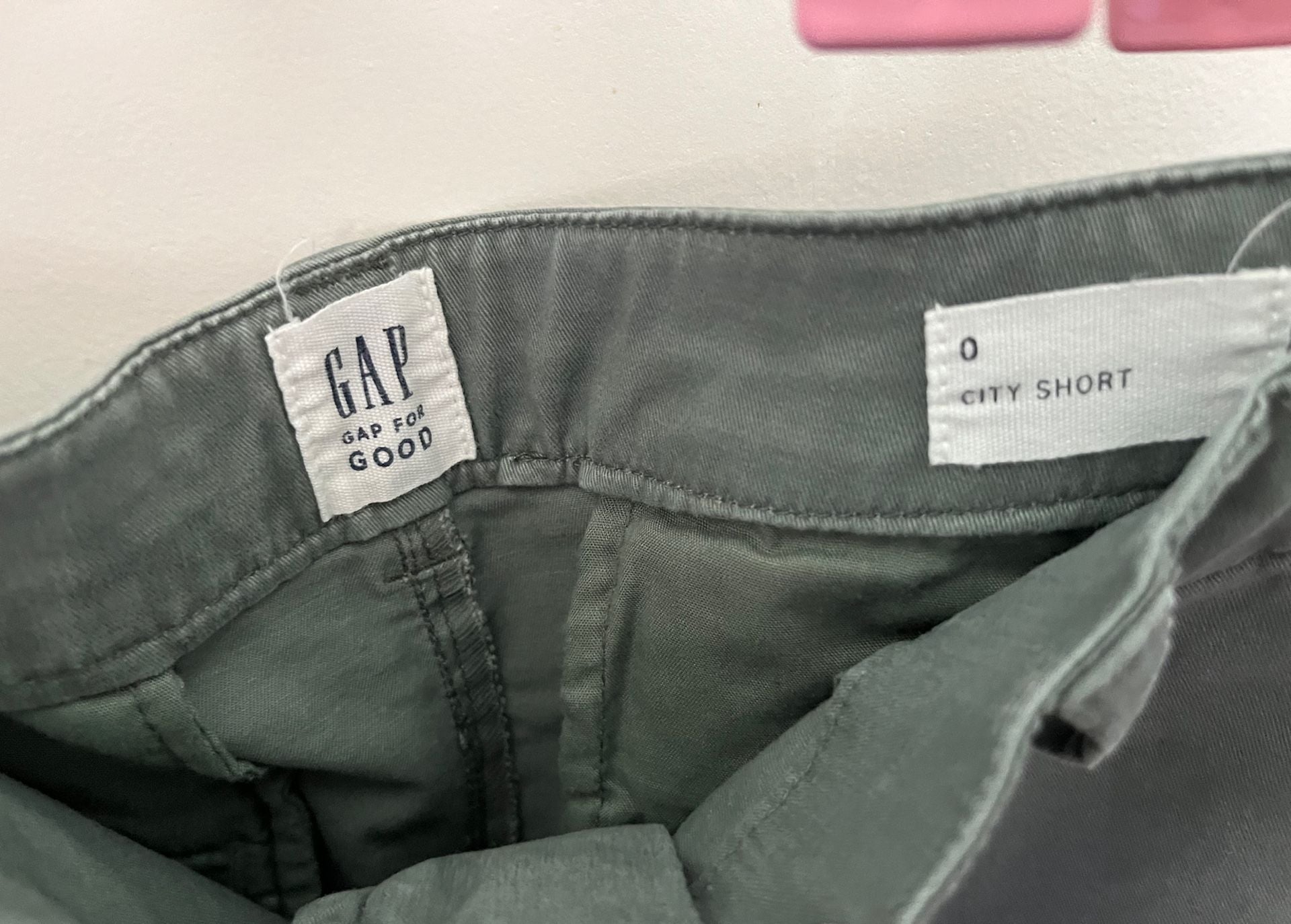 Gap City Short Size 0 Green Twill Casual Pockets 3