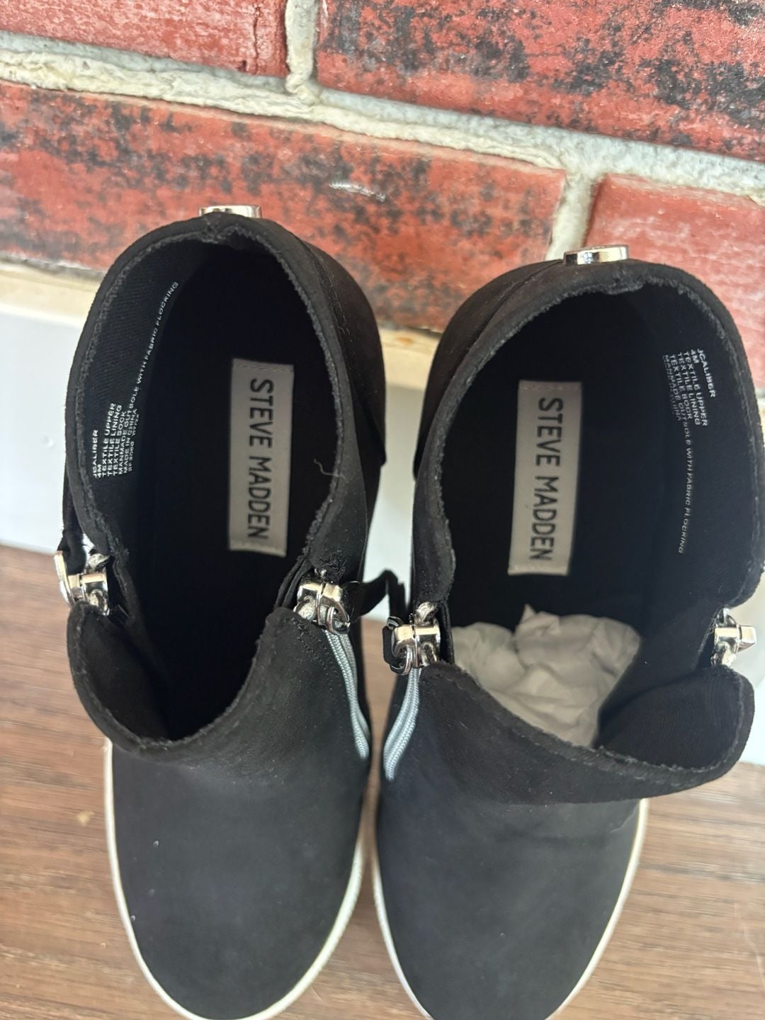 Steve Madden Jcaliber Size 4M Black Wedge Sneakers 3