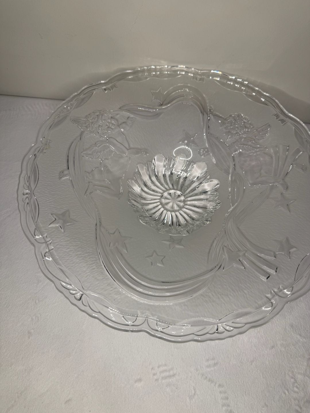 Mikasa Cherubs Centerpiece Bowl 13 1/2 Clear Glass 6