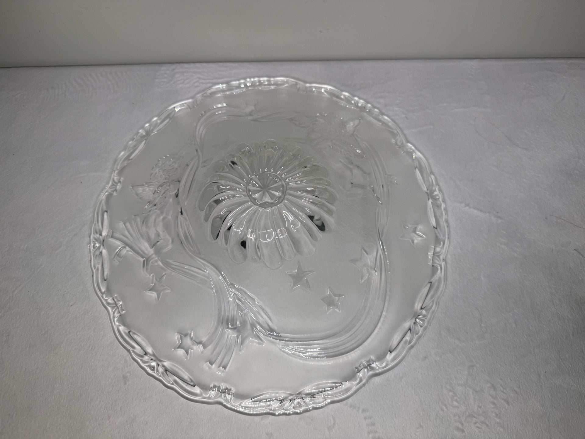 Mikasa Cherubs Centerpiece Bowl 13 1/2 Clear Glass 10