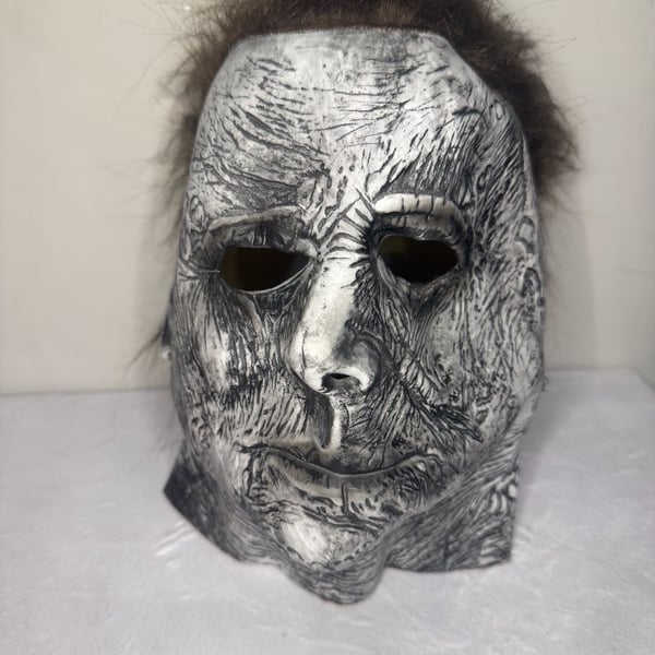 Michael Myers Style Halloween Mask Brown Hair Horror Costume Cosplay