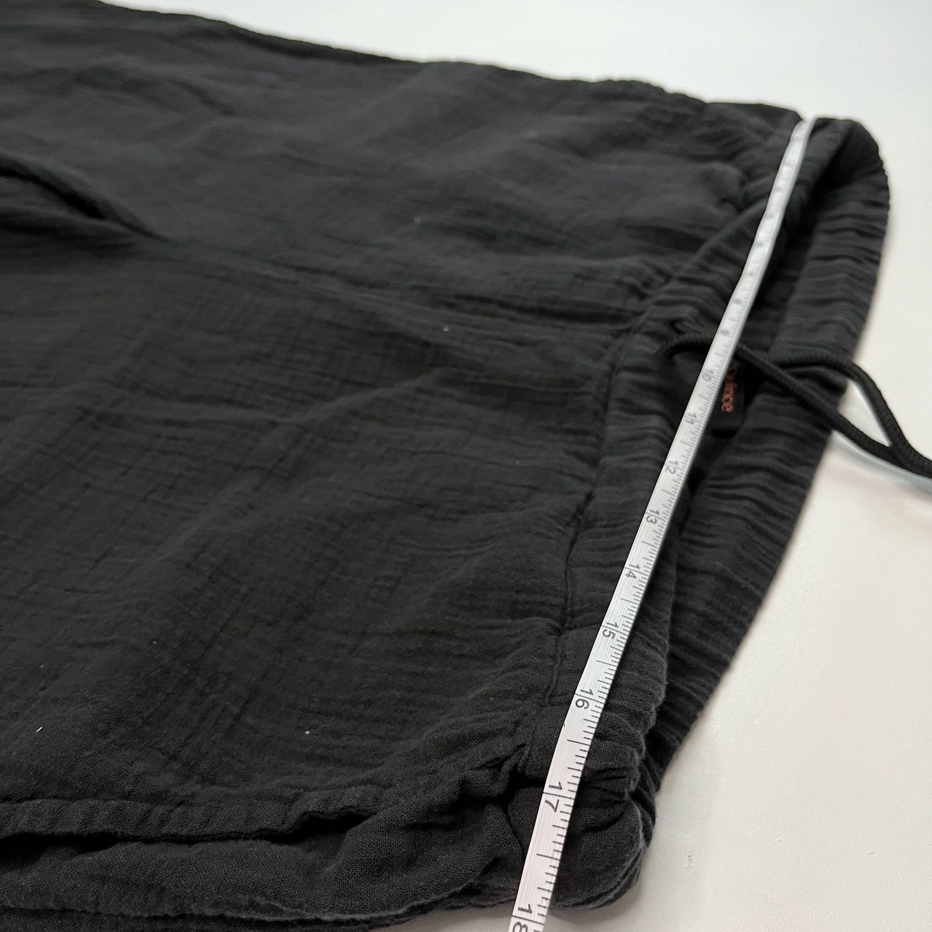 Quince Pants Size L Black Textured Drawstring Wide Leg Casual 7