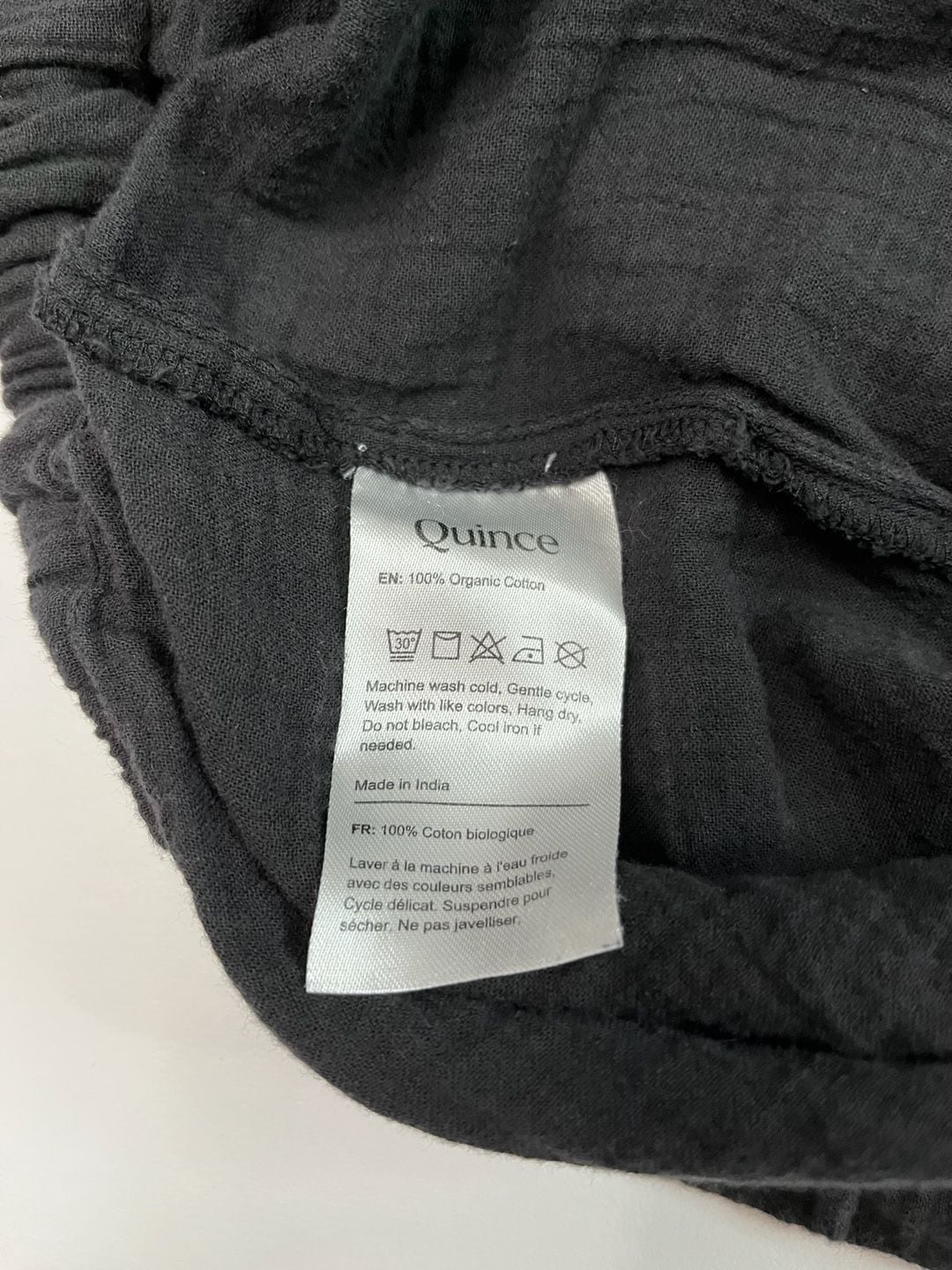 Quince Pants Size L Black Textured Drawstring Wide Leg Casual 9