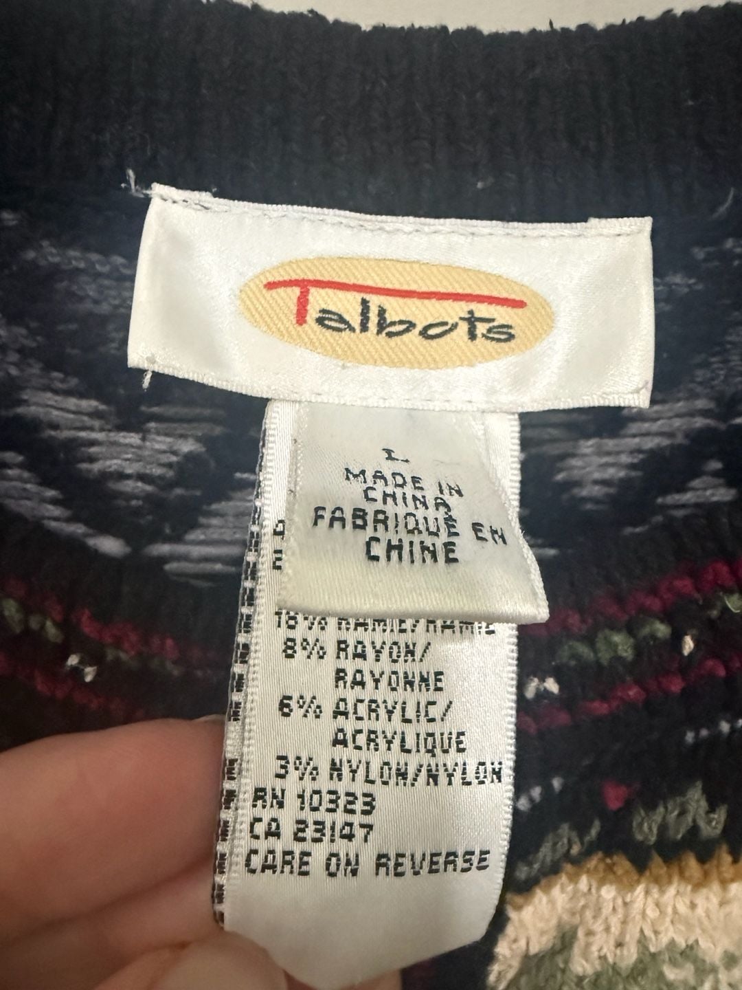 Talbots Cardigan Sweater Size L Black Grandma Floral Embroidered Silk Blend 4