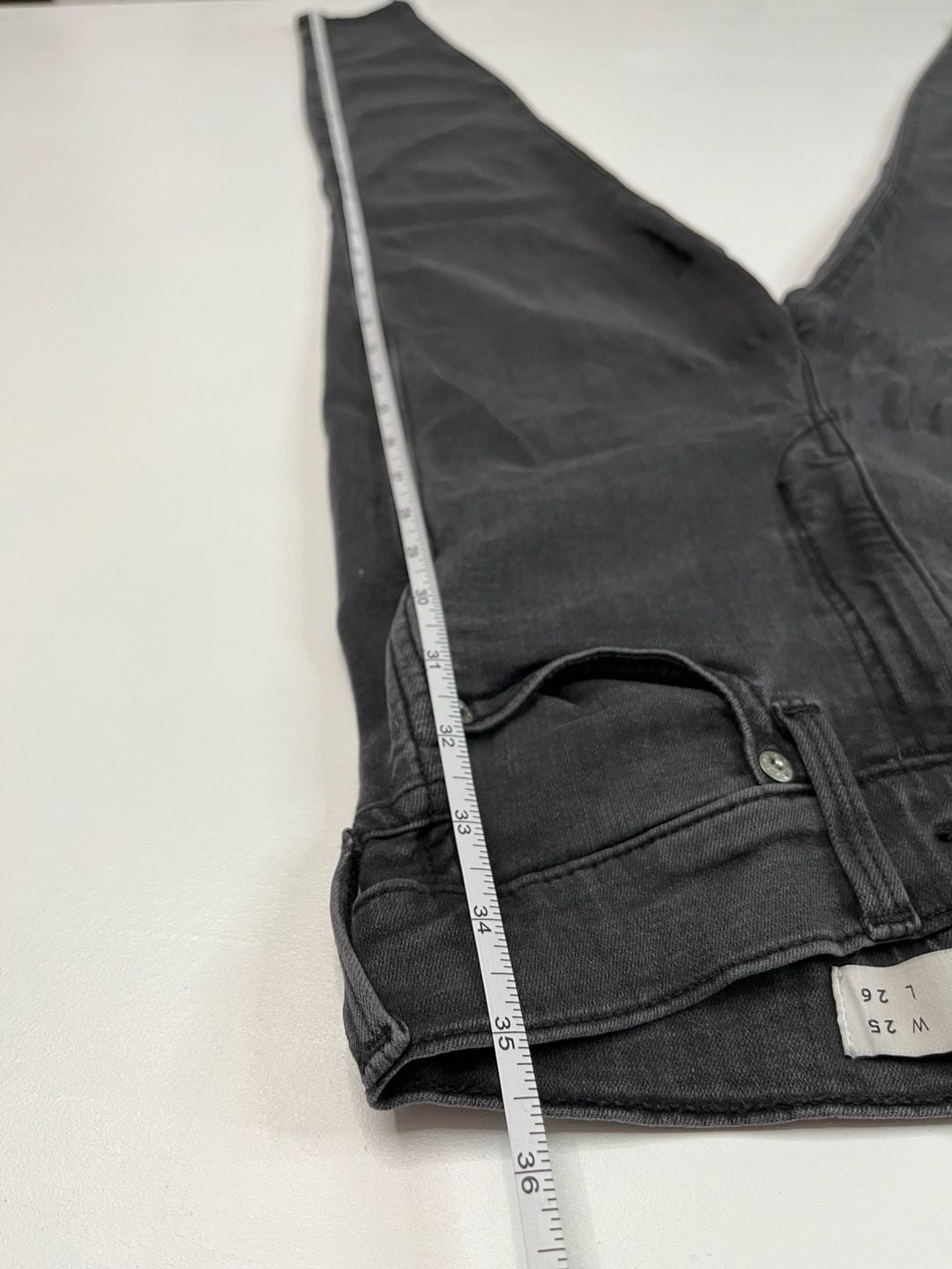 AYR Skinny Jeans W 25 L 26 Black Denim High Rise 8