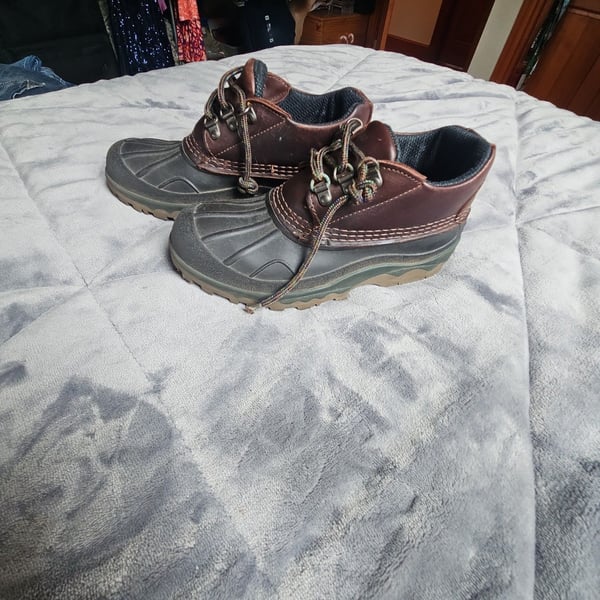 Womens L.L. Bean Insulated Ankle Duck Boots Size 6 M Brown Leather and Rubber