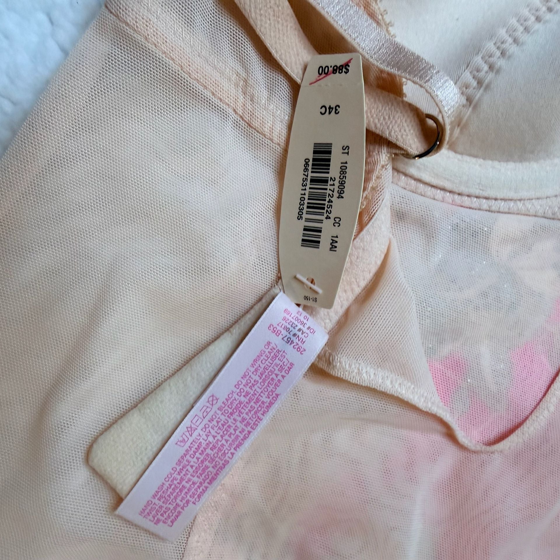Victoria's Secret Lace Babydoll Slip Size 34C Pink Mesh Garter Dress 5