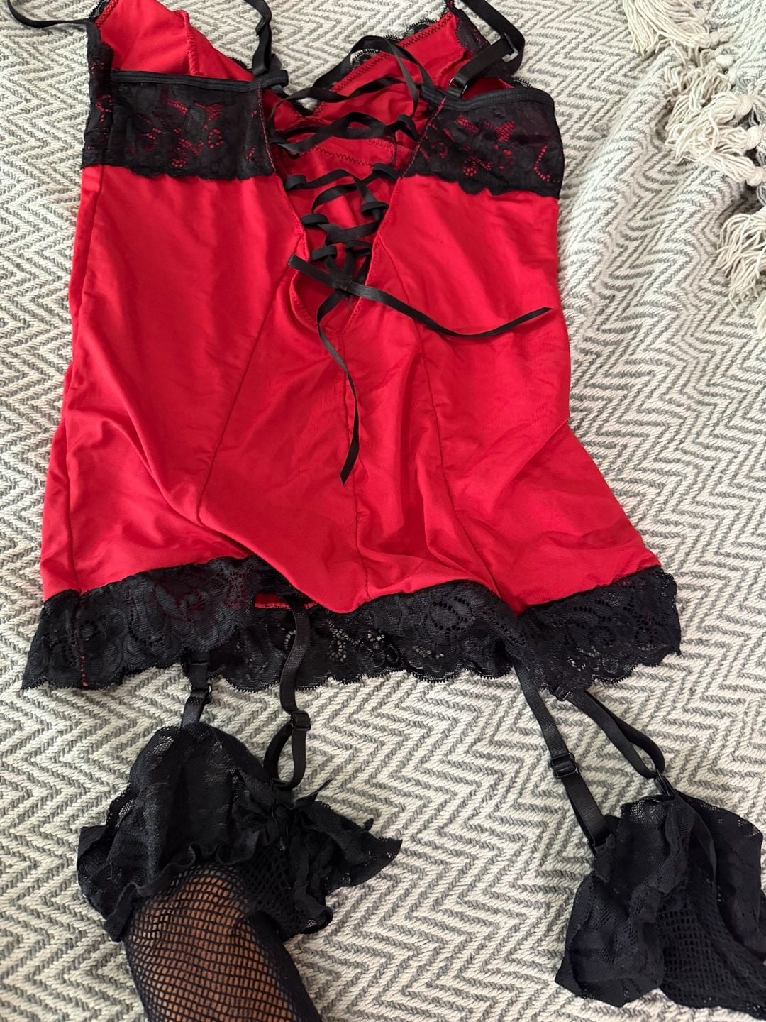 Random neon/ Red & Black Lace / fishnet Lingerie 2