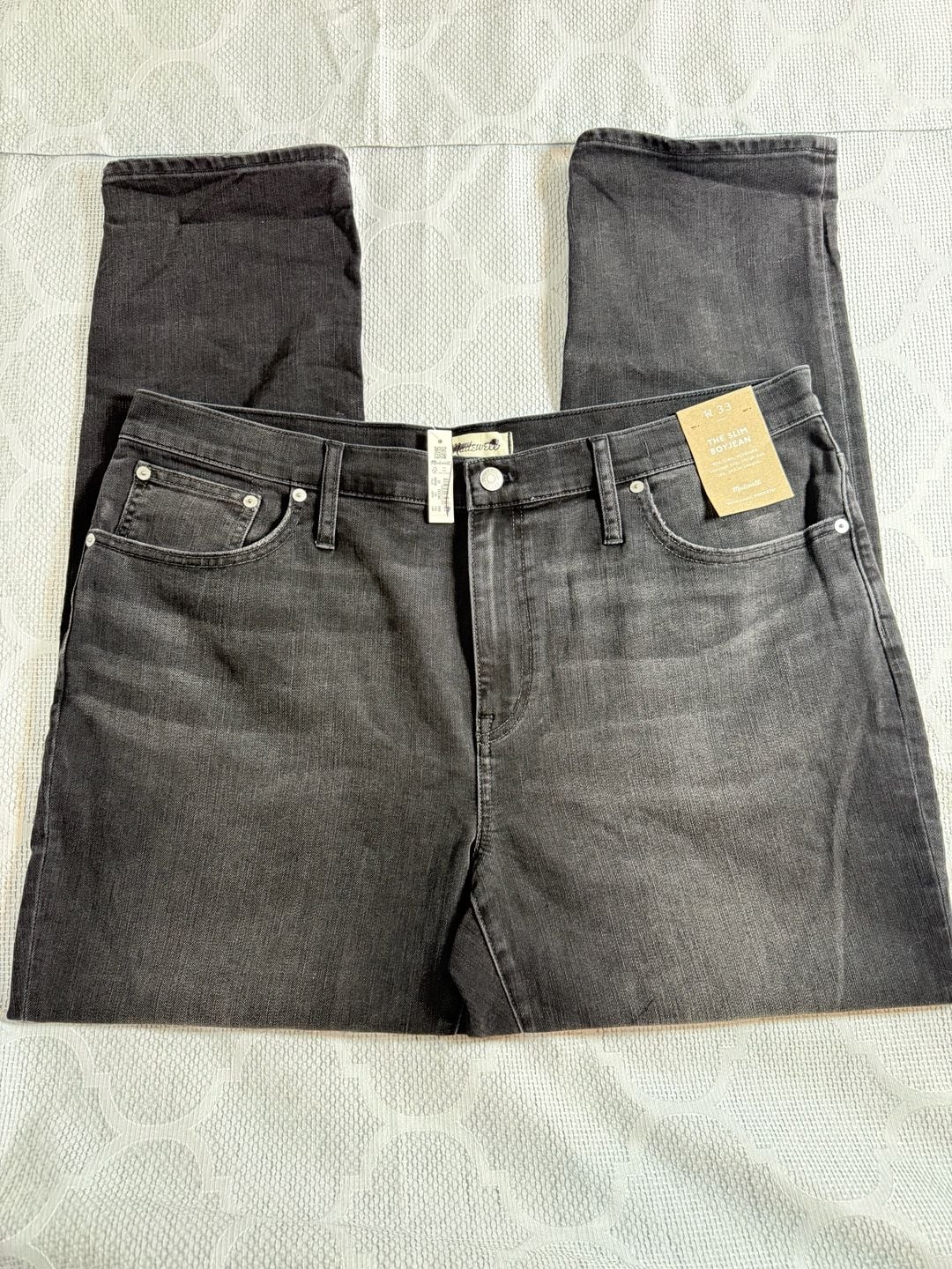 Madewell The Slim Boyjean Mid Rise Black Denim Jeans 2
