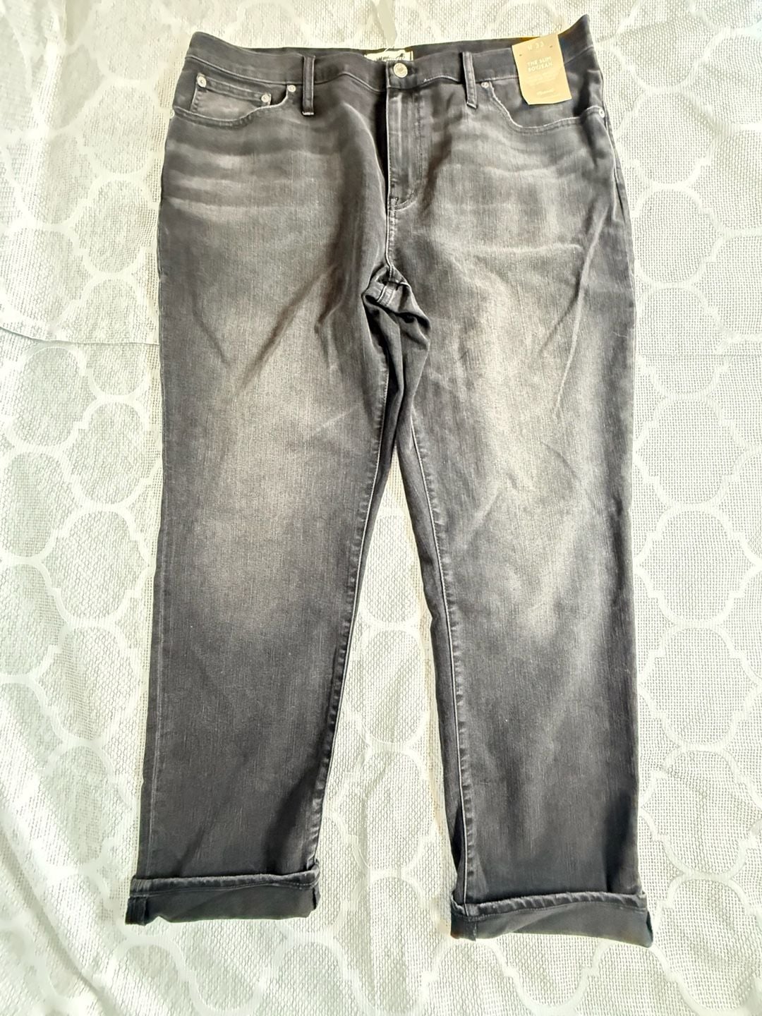 Madewell The Slim Boyjean Mid Rise Black Denim Jeans 4