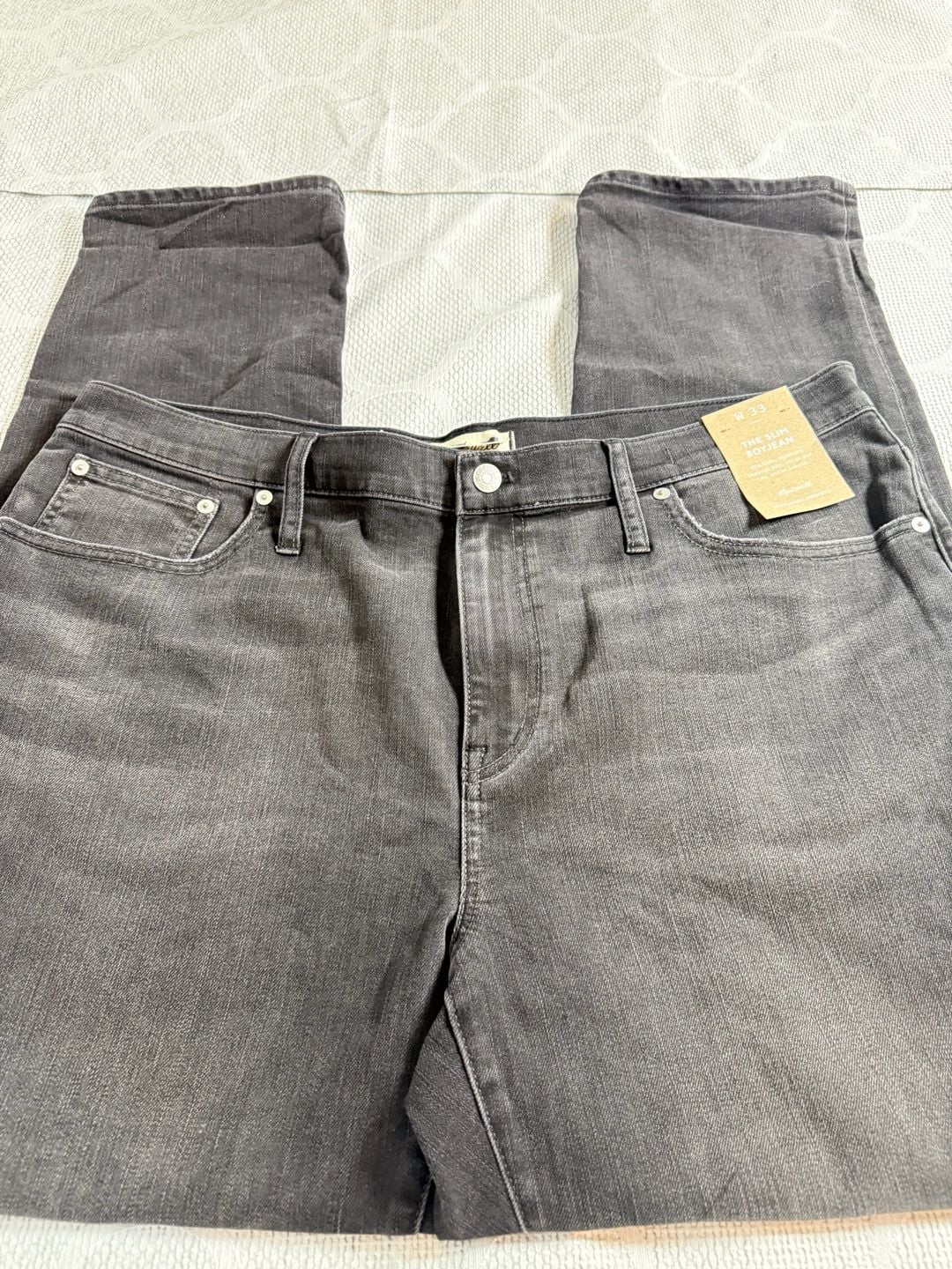Madewell The Slim Boyjean Mid Rise Black Denim Jeans 5