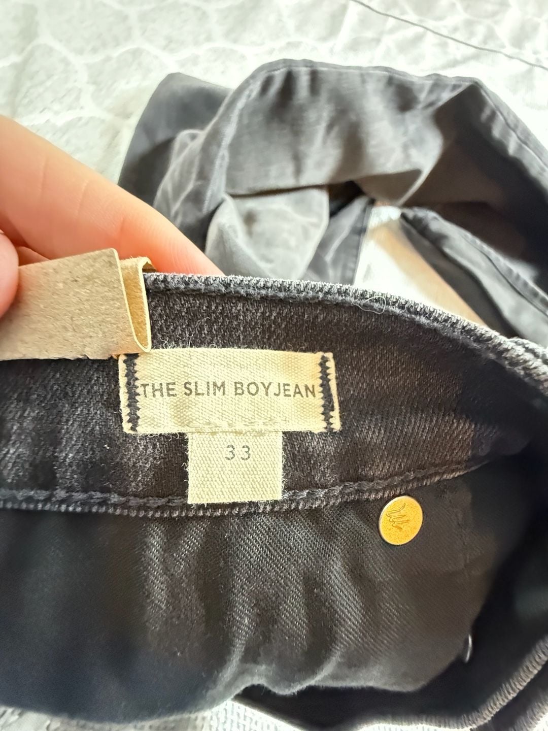 Madewell The Slim Boyjean Mid Rise Black Denim Jeans 9