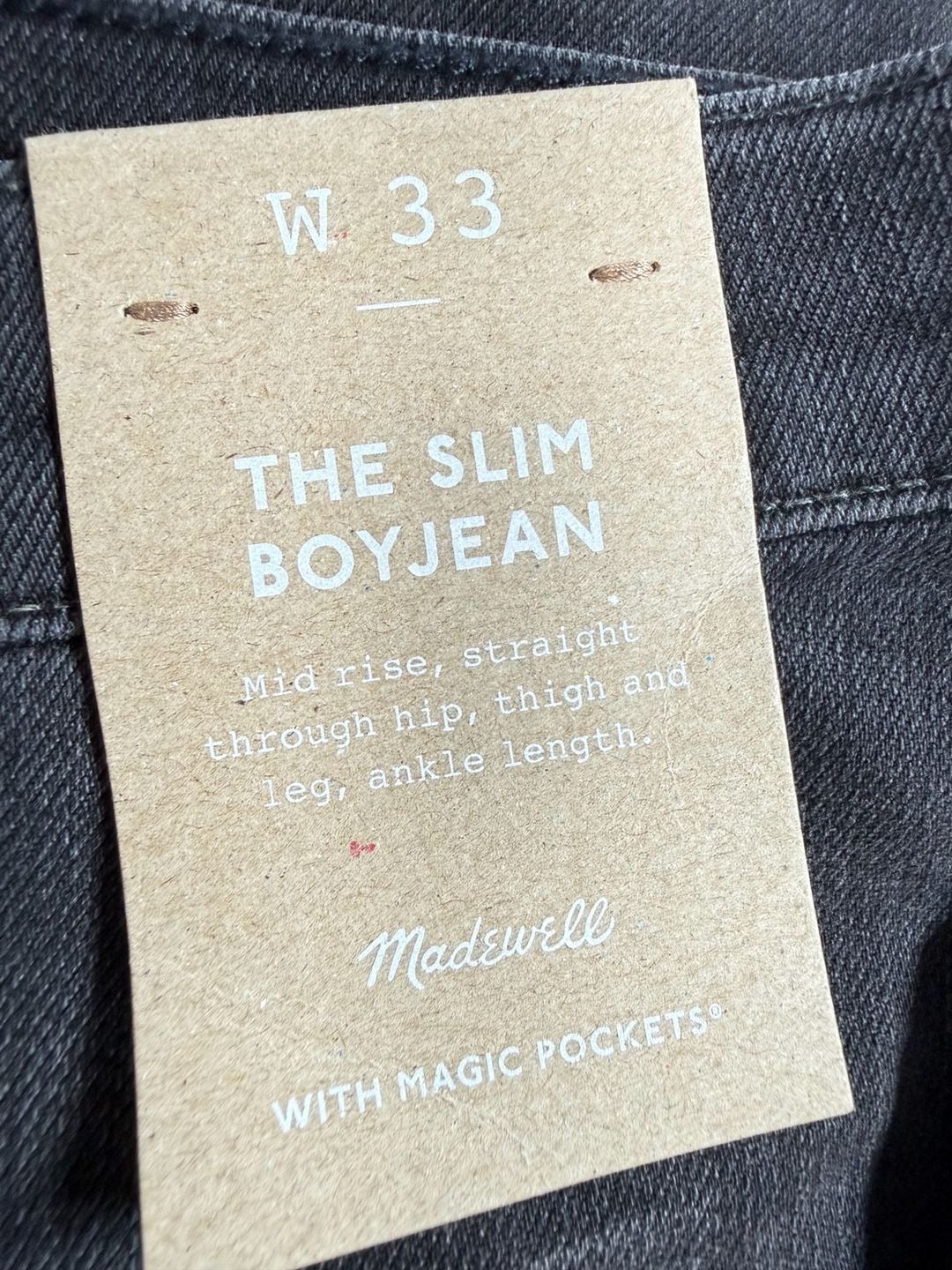 Madewell The Slim Boyjean Mid Rise Black Denim Jeans 6