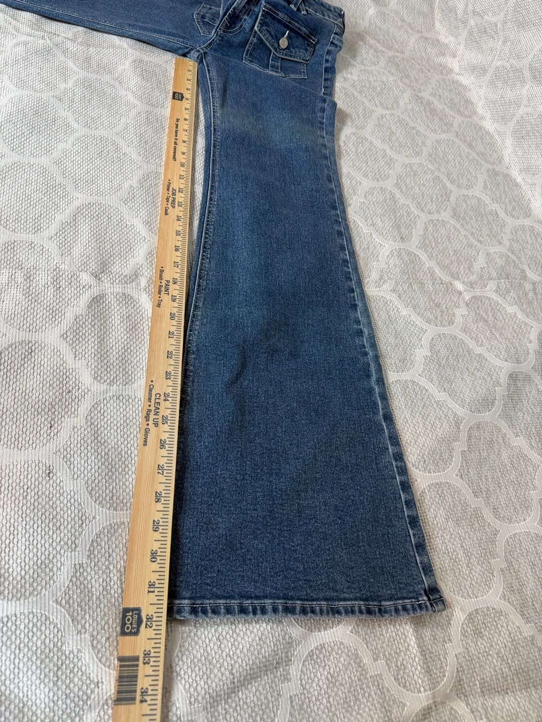 PacSun Y2K Low Rise Flare Jeans Blue Denim Flap Pockets 11