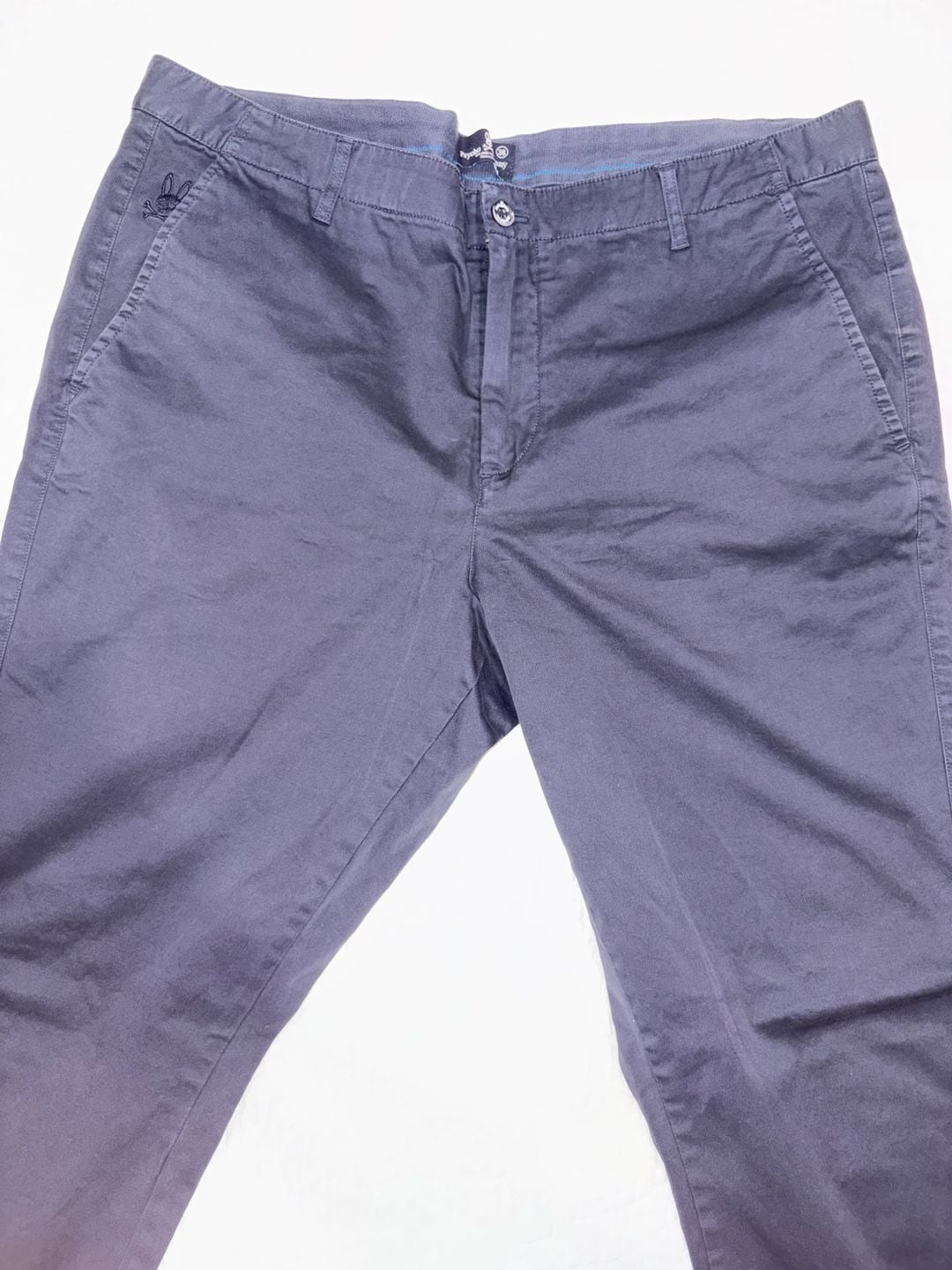 Psycho Bunny Pants Mens 38 Navy Blue Stretch Chino Golf Flat Front Cotton 5