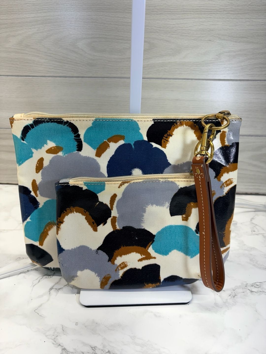 Fossil Floral Print Coated Canvas Wristlet Pouch Set 2