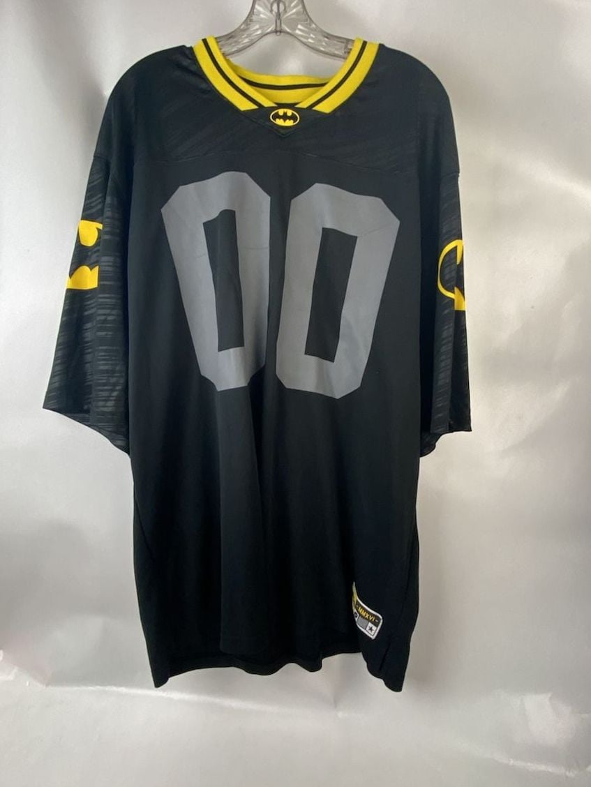 Batman DC Comics Football Jersey Size 2XL Black Yellow 1