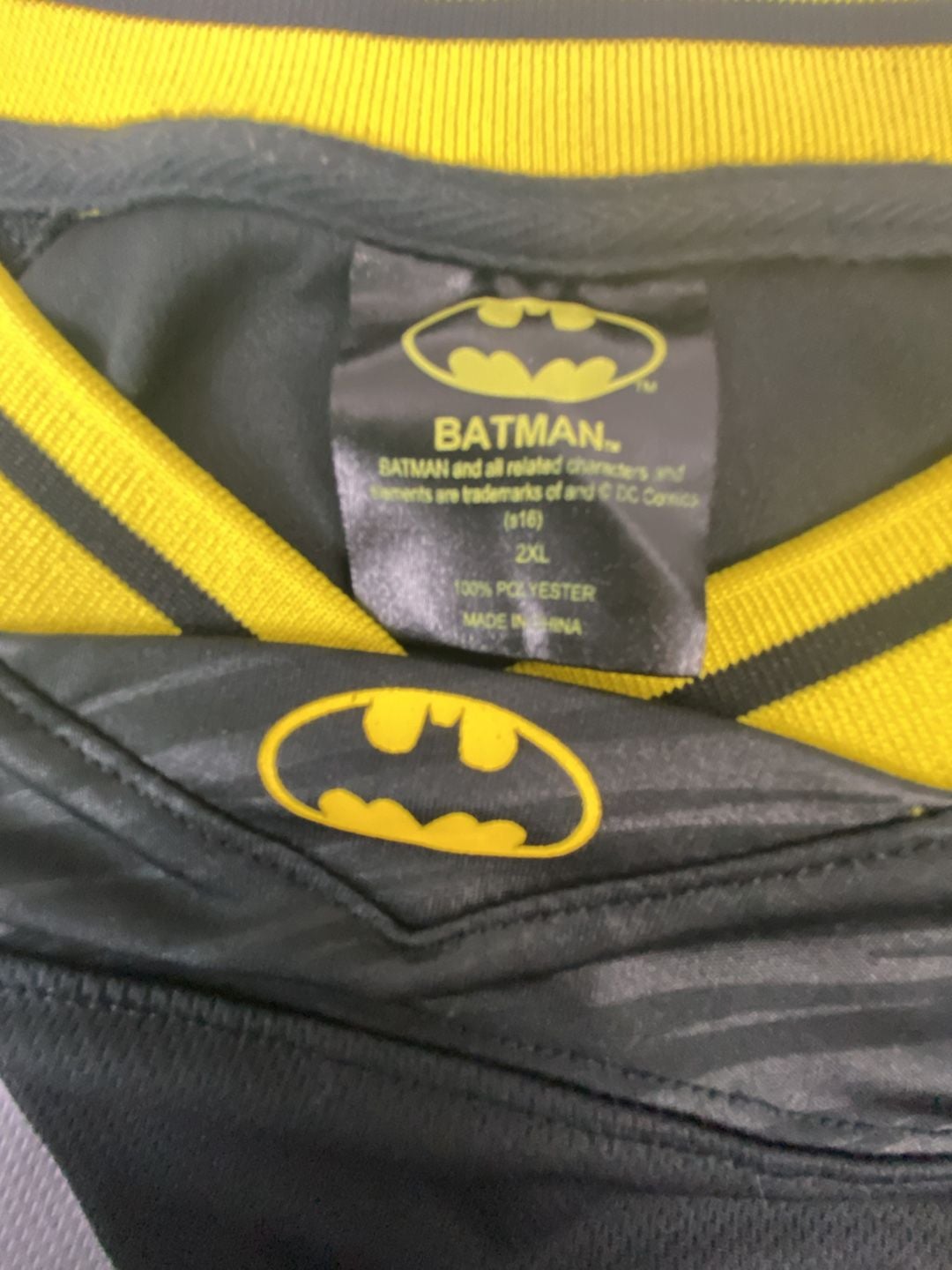 Batman DC Comics Football Jersey Size 2XL Black Yellow 3