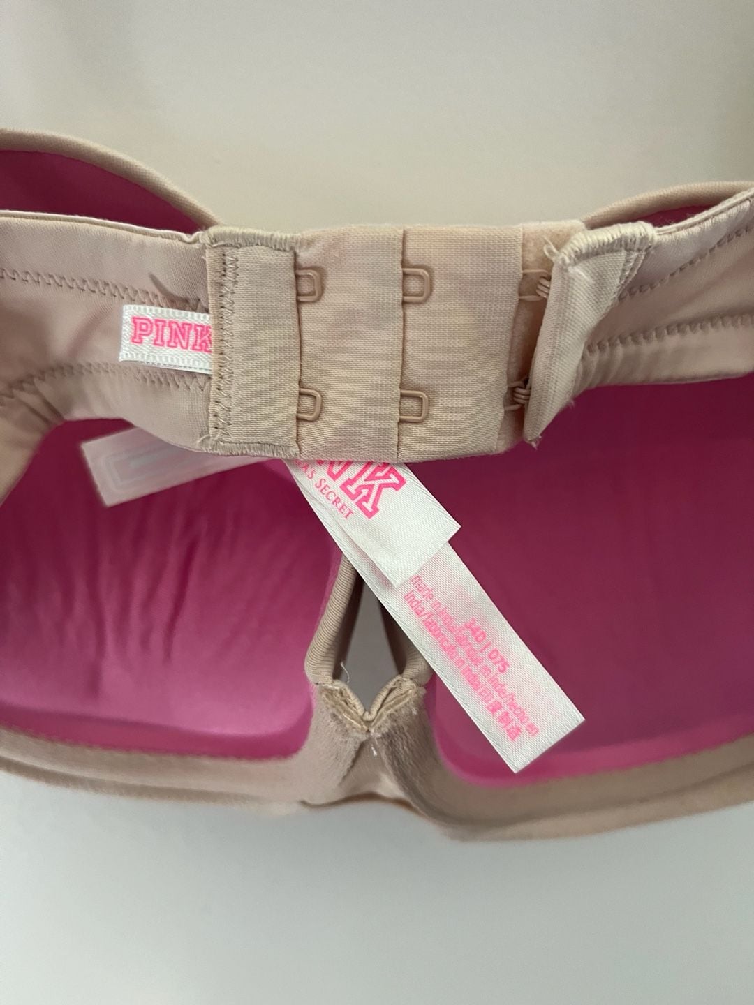 Optional Strapless PINK Victoria's Secret Bra Size 34D Nude Pink Underwire 4
