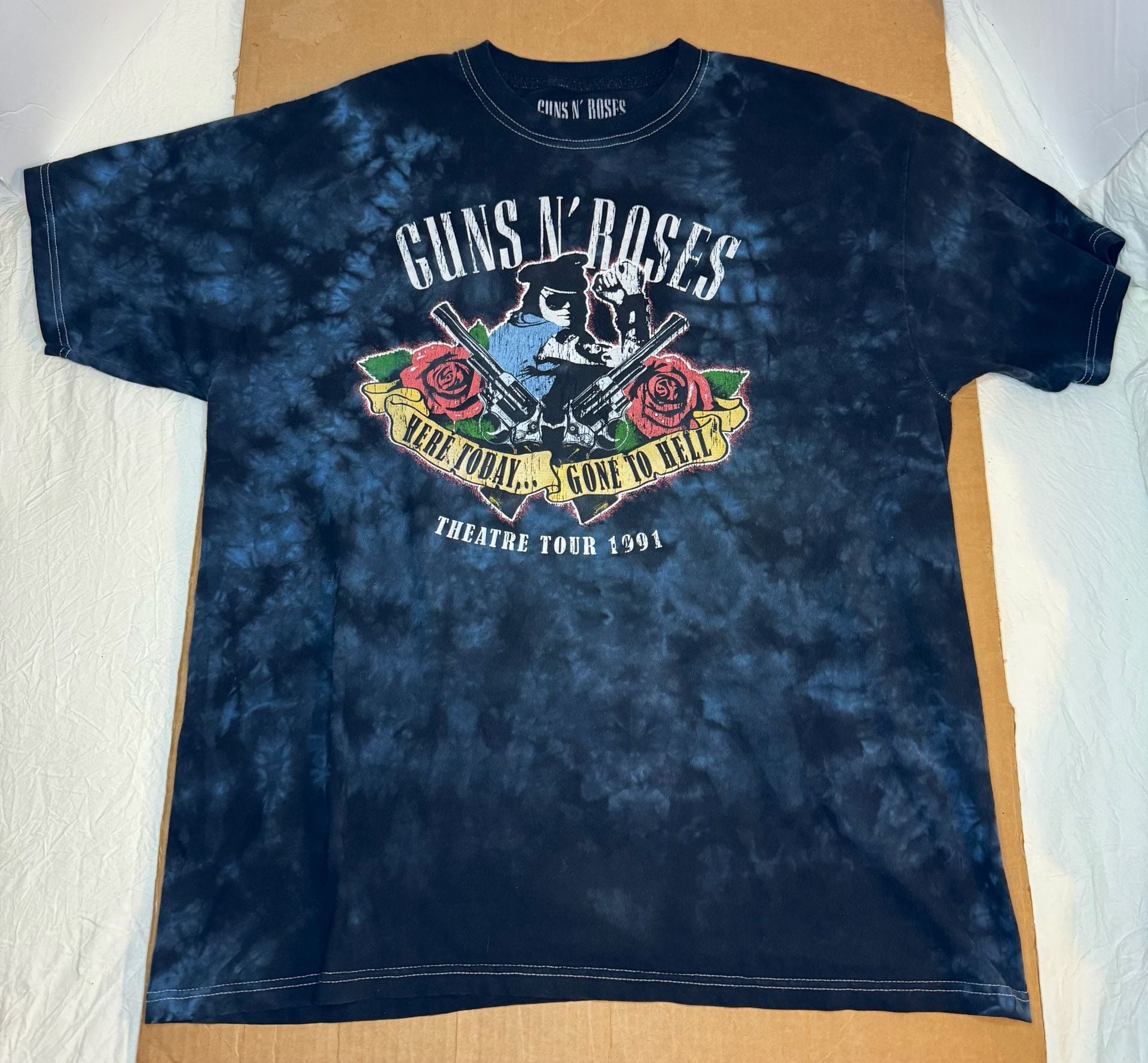 Guns N' Roses T-Shirt XL Here Today Gone To Hell Tour 1991 Tie Dye Modern 2