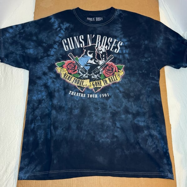 Guns N' Roses T-Shirt XL Here Today Gone To Hell Tour 1991 Tie Dye Modern