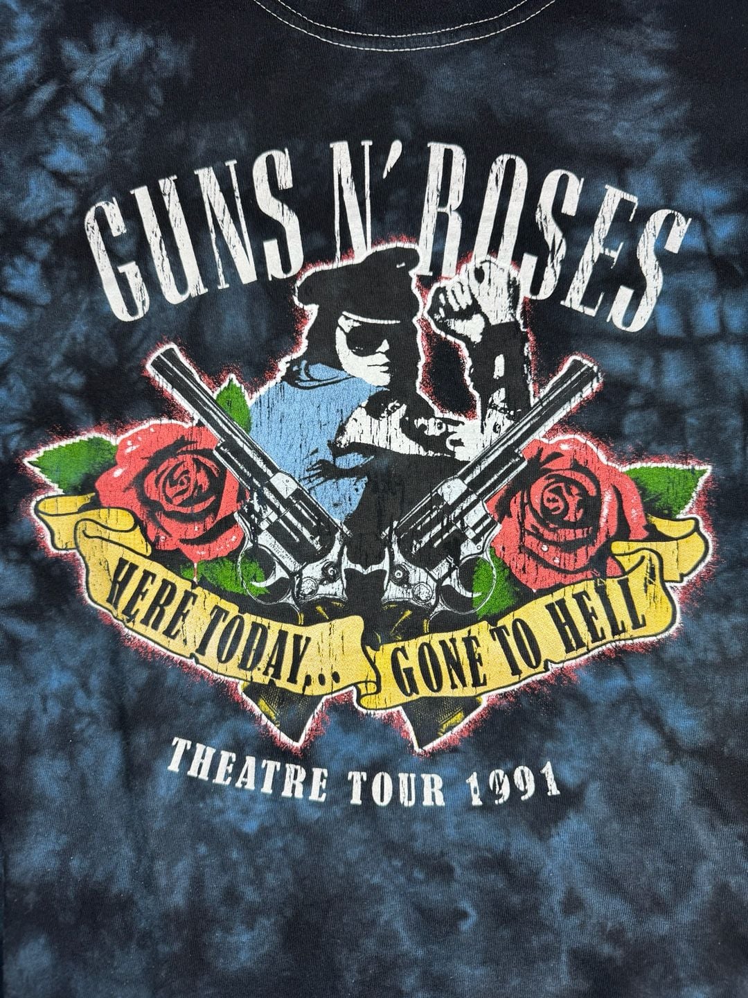 Guns N' Roses T-Shirt XL Here Today Gone To Hell Tour 1991 Tie Dye Modern 3