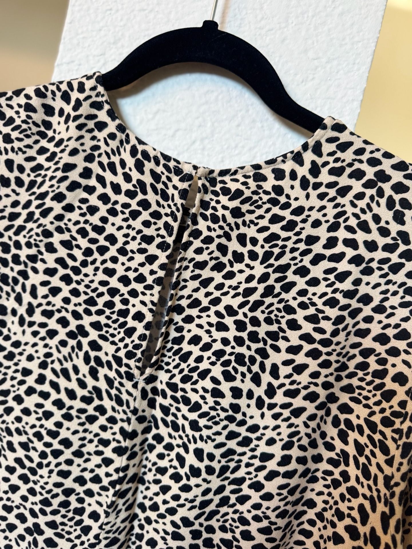 H&M Bell Sleeve Dress Size 14 Animal Print Keyhole Back 6