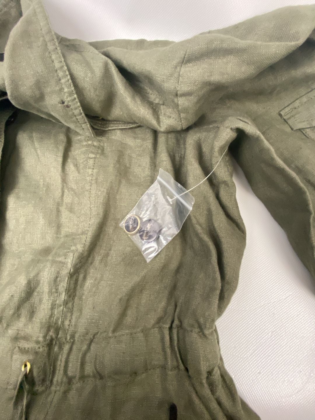 INC International Concepts Military Linen Jacket Green Size XL 6