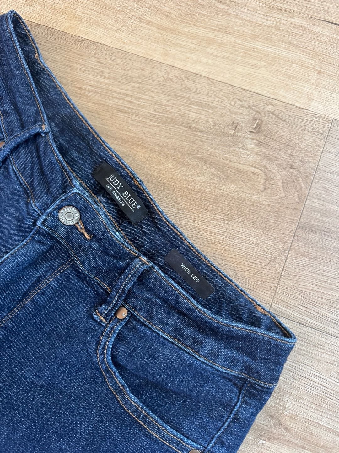 Judy Blue Wide Leg Jeans Size 14W Dark Wash Denim Cropped 4
