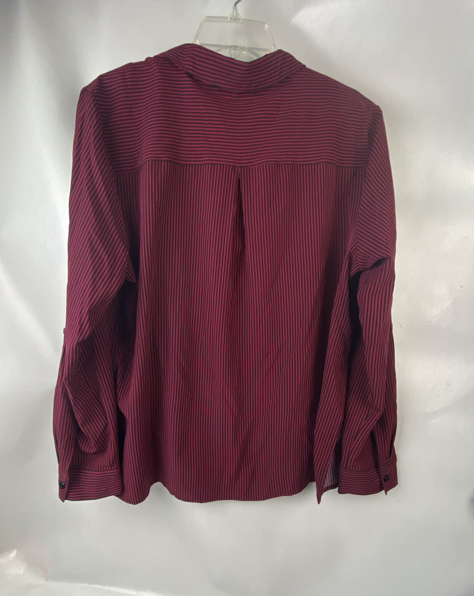 Notations Striped Button Up Shirt XL Red/Black 3