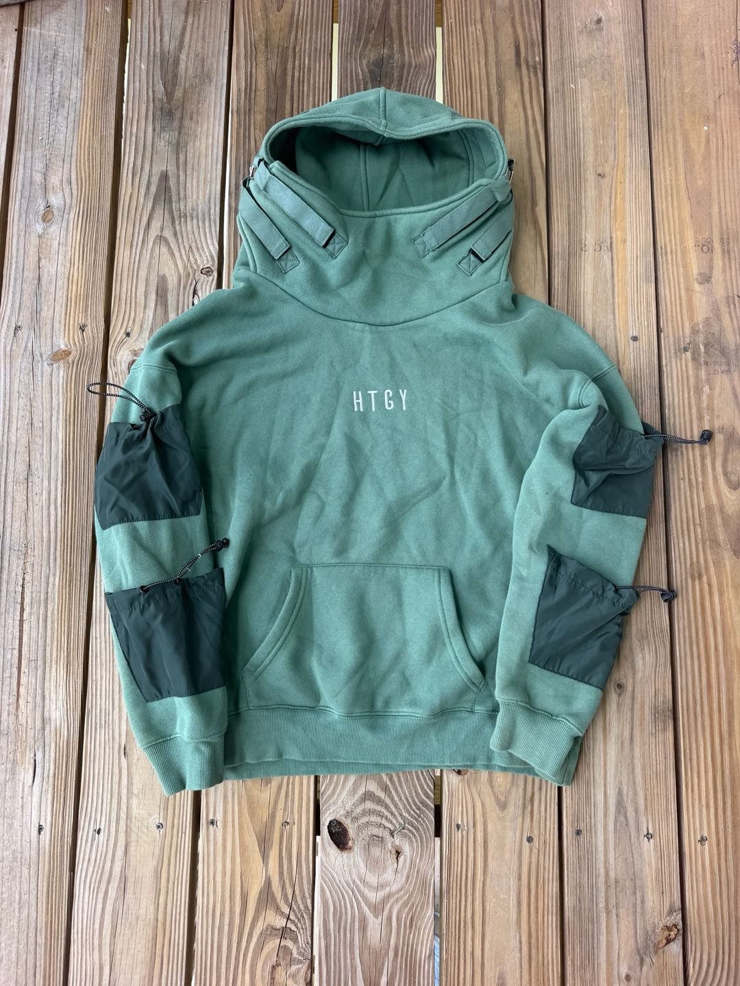 MFCT HTGY High Collar Techwear Hoodie Size XL Green 2